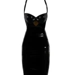 Long Sleeve Transparent Latex Mini Dress Chic