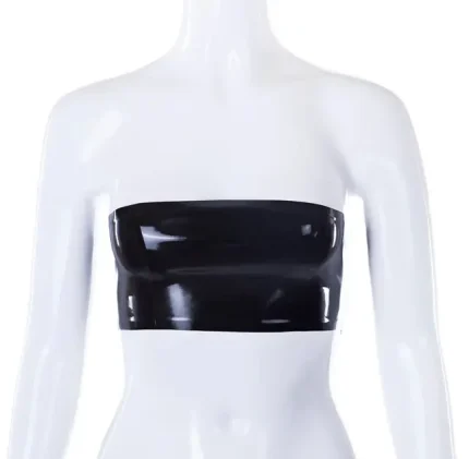 Strapless Black Latex Tube Top