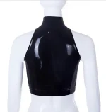 Front Zip Latex Crop Tank