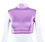High Neck Latex Crop