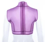 High Neck Latex Crop