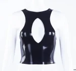 Cutout Back Sleeveless Latex Top