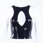 High Neck Latex Crop