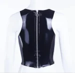 Cutout Back Sleeveless Latex Top