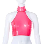 Cutout Back Sleeveless Latex Top