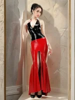 Deep V Latex Top