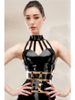 Latex Two Tone Kitsune Top with Strappy Chest