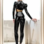 Latex Two Tone Kitsune Top with Strappy Chest