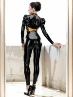 High Waist Black Latex Leggings