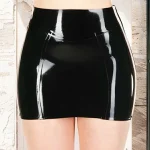 Shiny Latex Sports-Inspired Bralette in Black
