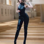 Latex Transparent Slinky Female Catsuit