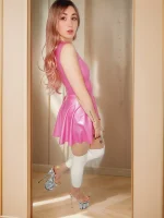 Latex Robe Dress with Sleeveless Cut