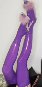 Classix Latex Purple Stockings