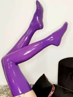 Classix Latex Purple Stockings
