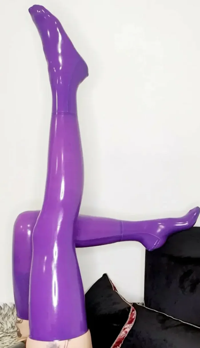 Classix Latex Purple Stockings