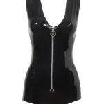 Latex bodysuit with Crotch Zip and Bust Cups