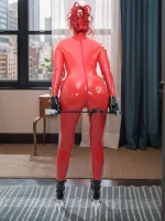 Latex Combination Breast Big BOOBS Catsuit