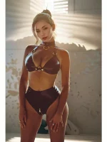 Sexy Latex Sundown Bra and Panty Set