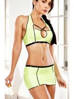 Latex Mini Skirt with Black Trim