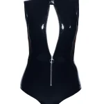 Latex bodysuit with Crotch Zip and Bust Cups