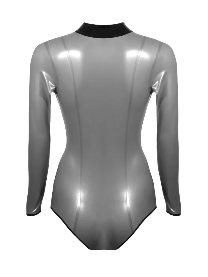Latex Bodysuit with Bow Collar