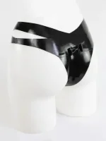 Latex Cross Waistband Briefs With Bow