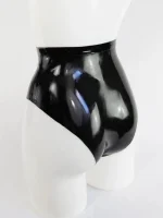Sexy High Waist Black Latex Briefs