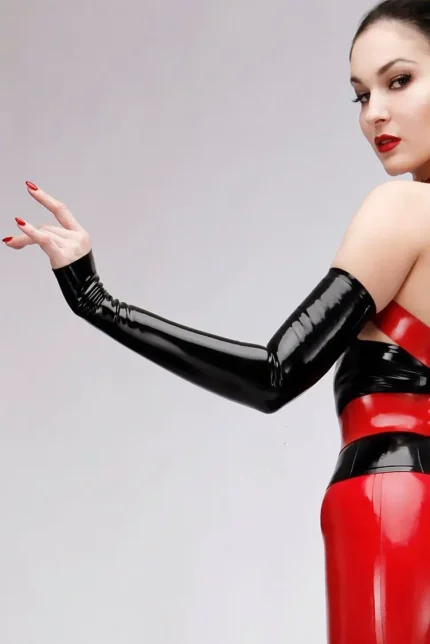 Long latex Gauntlets