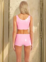 Latex Crop Top and Shorts Set