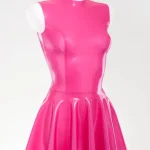 Pink Bodycon Latex Dress