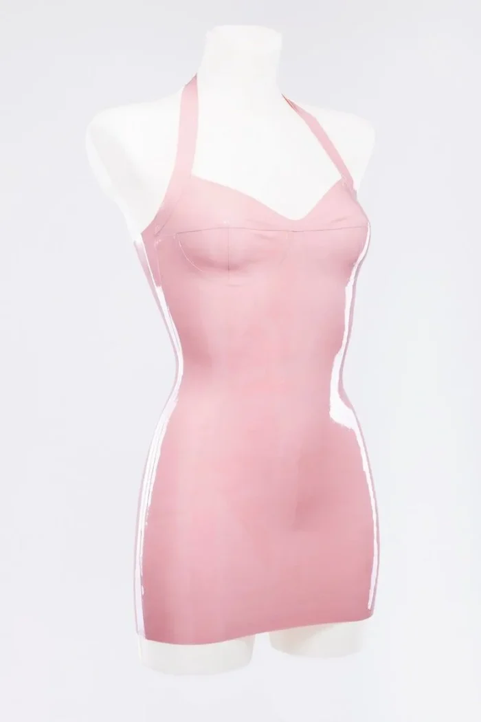 Halter Latex Dress with Molded Cups