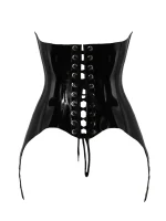 Latex corset with hooks front and eyelets and laces back