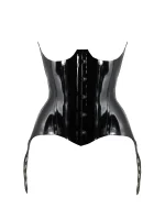 Latex corset with hooks front and eyelets and laces back
