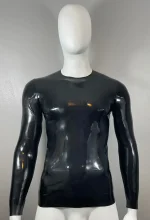 Long Sleeve Crew Neck Latex T-Shirt