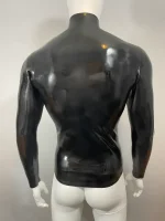 Latex Long Sleeve Top with Front Zipper