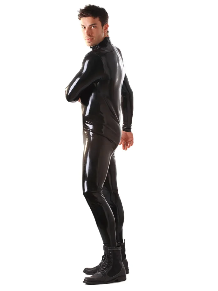 Front Through Zip Latex Catsuit For Men