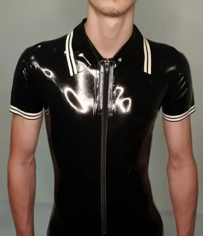 Short Sleeves Latex Bodysuit