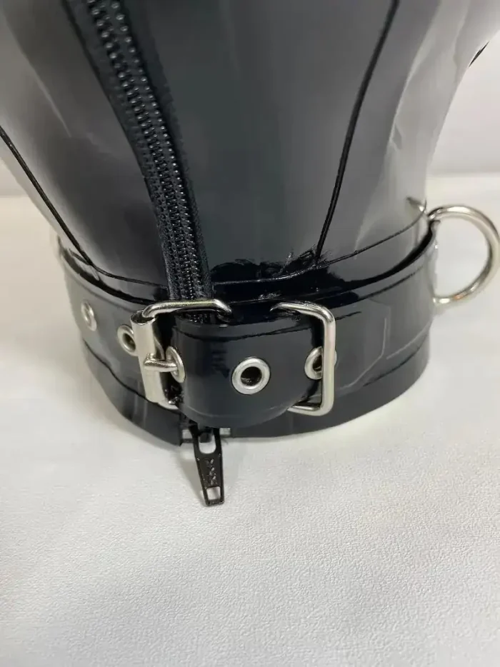 Black Full Cover No Eyes Latex Hood