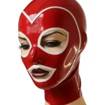 Latex Hood with Contrast Trim and Pigtails