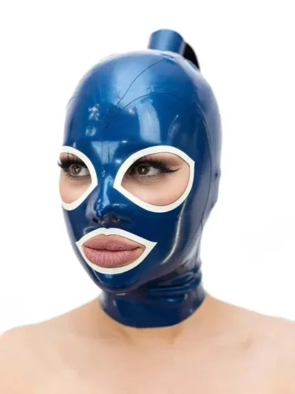 Latex Hood with Hair Tube