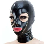 Black Latex Kitty Ears Hood