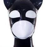 Black Full Covered Latex Mask with Buckle Strap