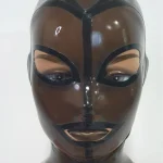 Black Full Covered Latex Mask with Buckle Strap