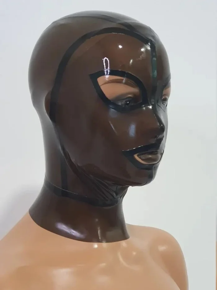 Black Transparent Mixed Panel Latex Hood