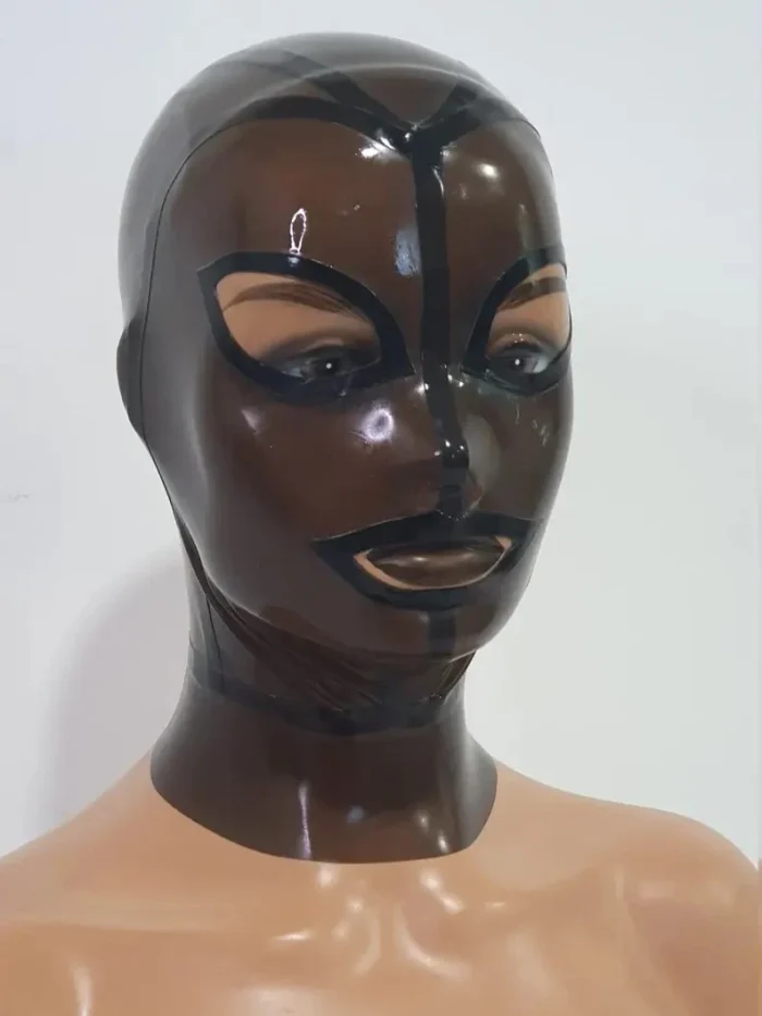 Black Transparent Mixed Panel Latex Hood