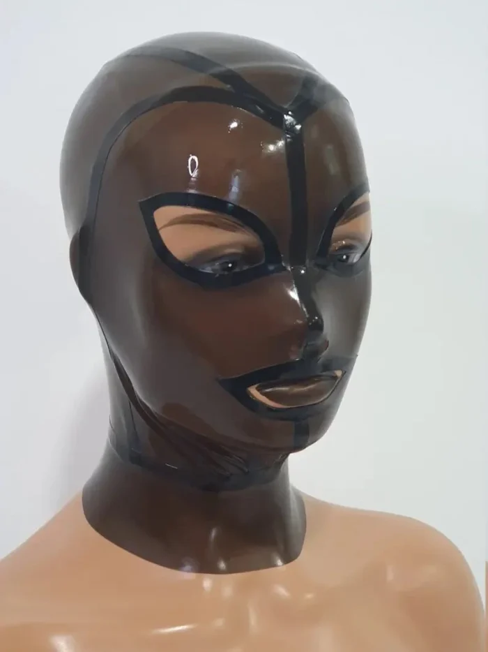 Black Transparent Mixed Panel Latex Hood