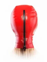 Red Big Eyes Latex Hood with Black Trim