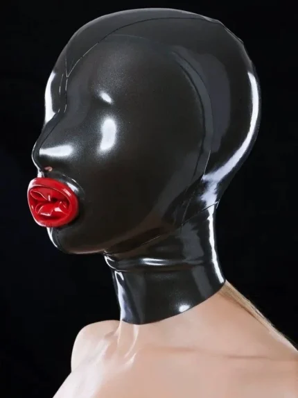 Full Closed Latex Hood with Mouth Condom