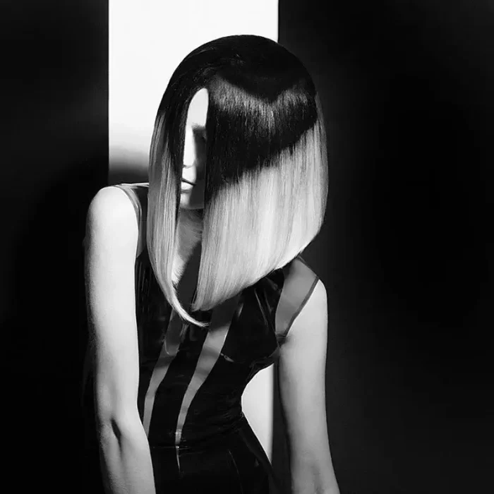Black Cut-Out Latex Dress with Nude Panels