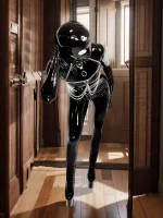 Full Covered Female Latex Catsuit with Gloves Socks and Hood Attached